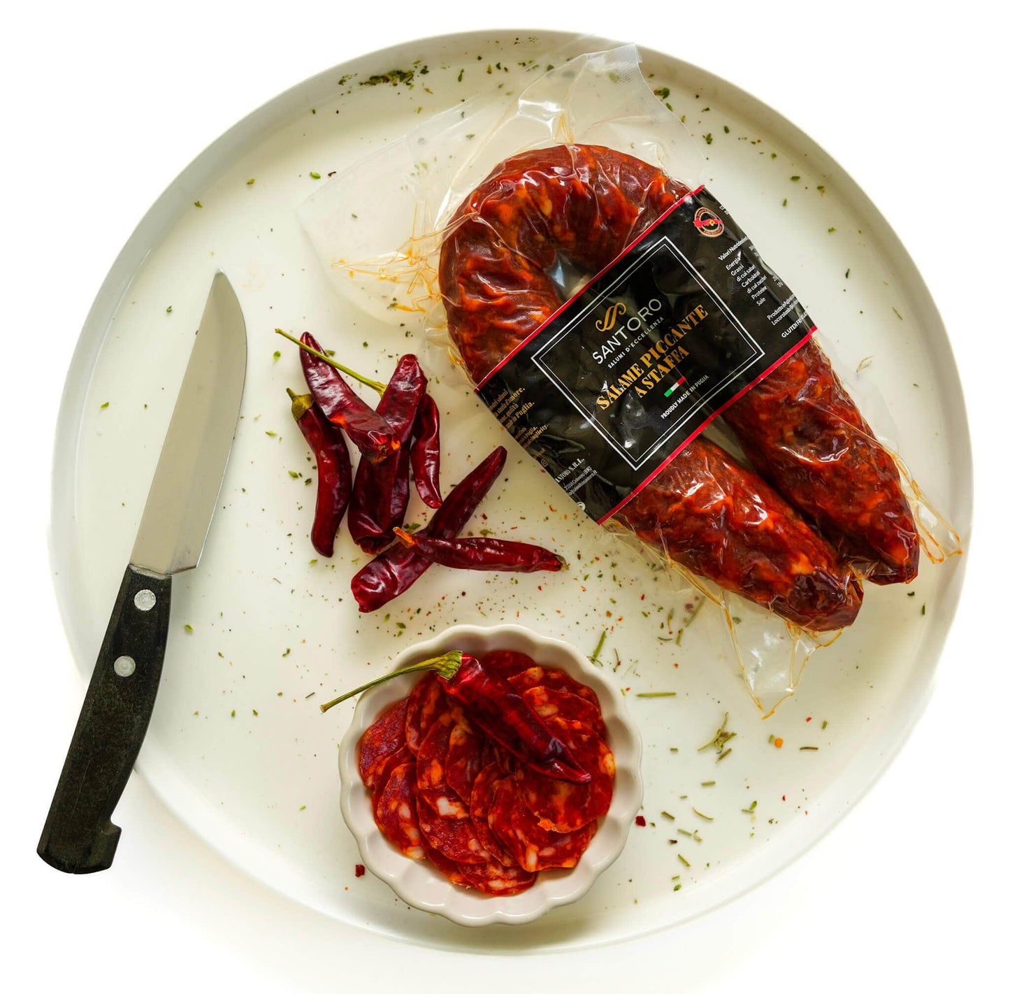 Scharfe Salami mit Chili, Chili Salami, Salami piccante
